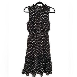 KATE and LILY Polka Dot Mock Neck Smocked Waist Tiered Ruffle Dress‎ Size 8